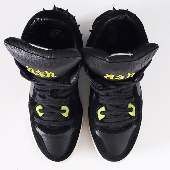 ASH black and neon wedge sneakers - Picture 2 of 6